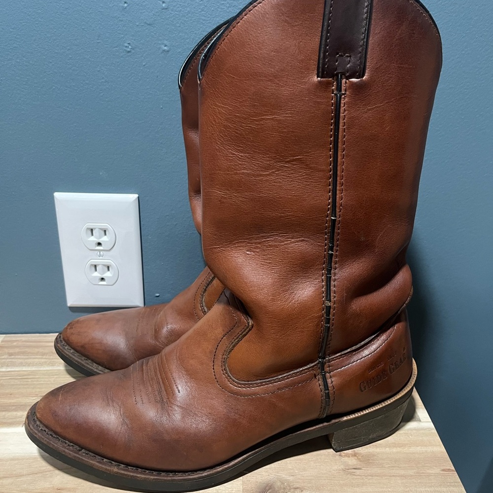 Guide Gear Men's Brown Leather Western Boots Size 9.5